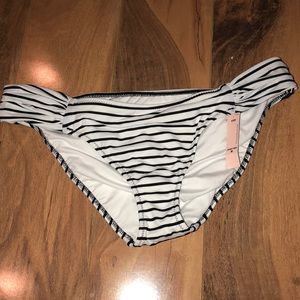 White and black striped bikini bottoms